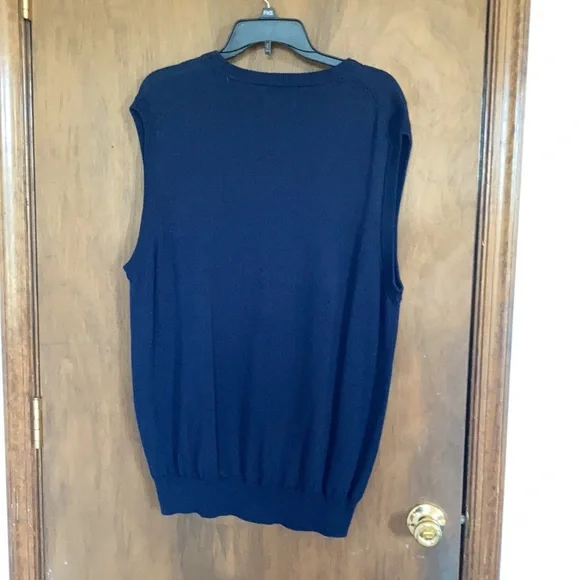 Relisted Chaps sweater vest  navy blue cotton lighter weight size L - Picture 10 of 12